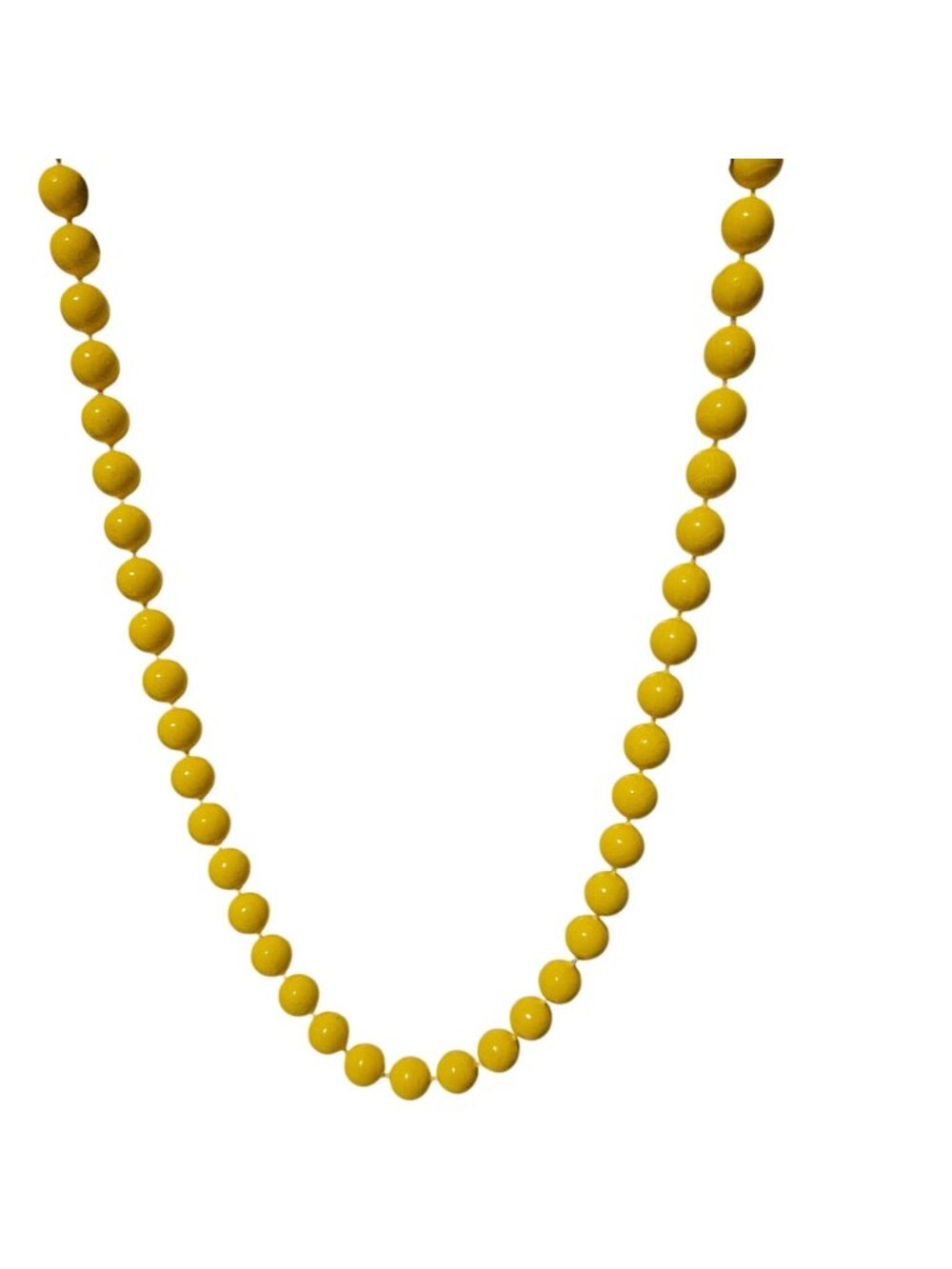 Vintage Yellow Beaded Necklace Classic Minimalist Retro 50s 60s Fashion Jewelry